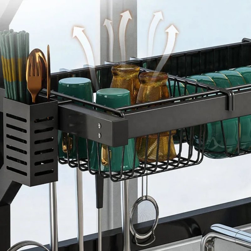 Adjustable Dish Drying Rack for Sinks - Fits 24" to 26