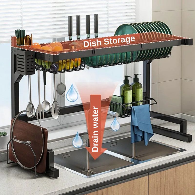 Adjustable Dish Drying Rack for Sinks - Fits 24" to 26