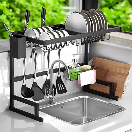Adjustable Dish Drying Rack for Sinks - Fits 24" to 26