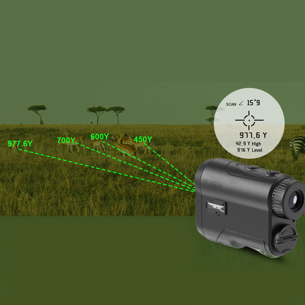 Compact Laser Rangefinder for Hunting - 650 Yard Measurement