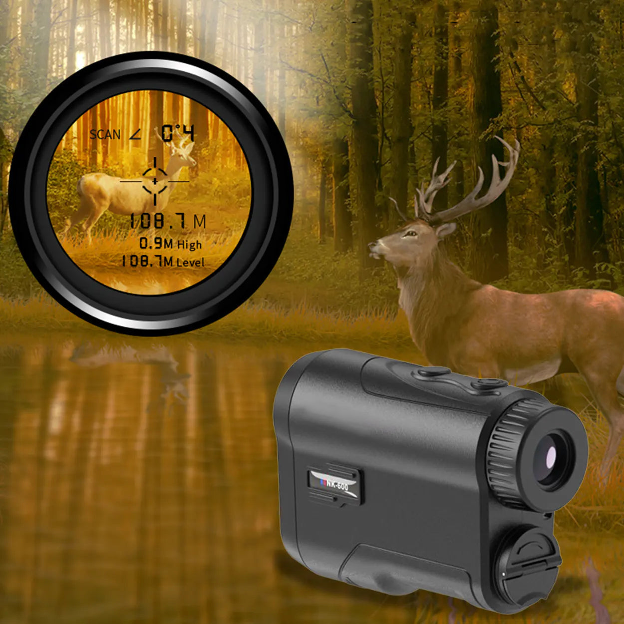 Compact Laser Rangefinder for Hunting - 650 Yard Measurement