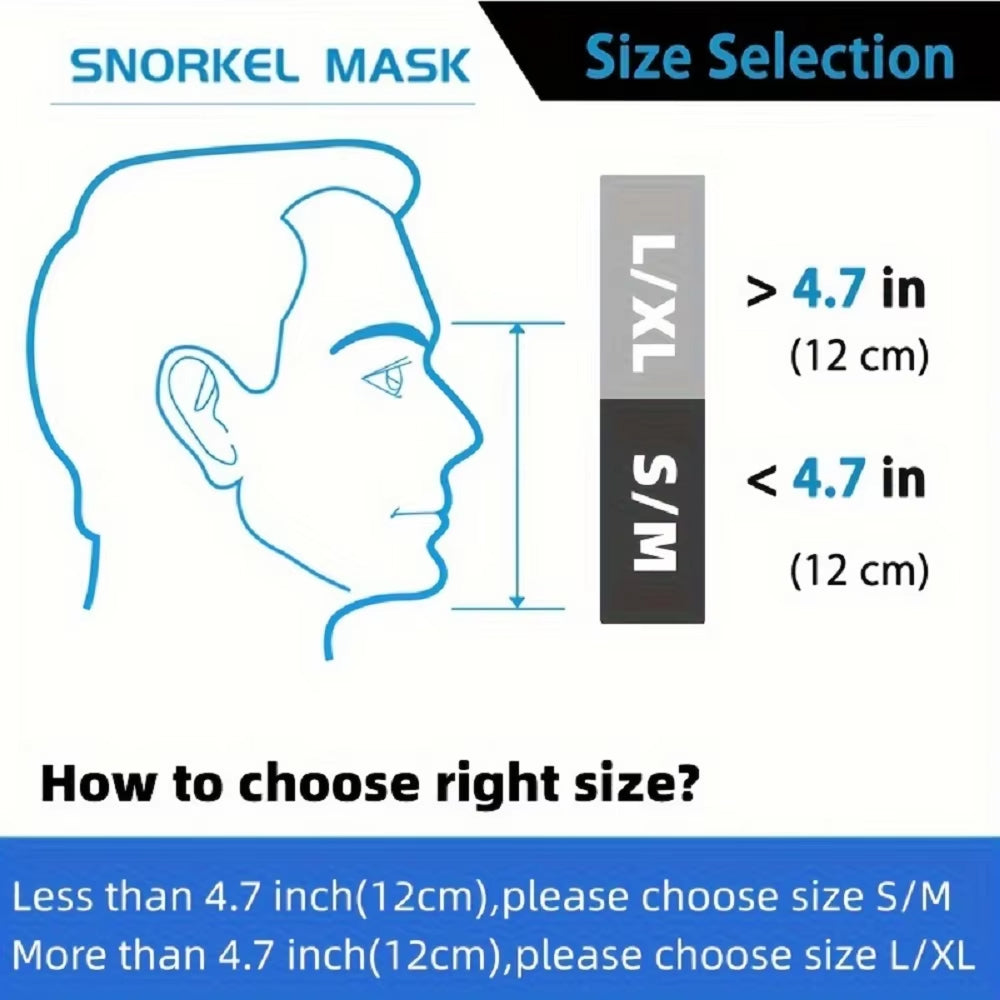Full Face Snorkeling Mask with Anti-Fog Feature and Camera Attachment