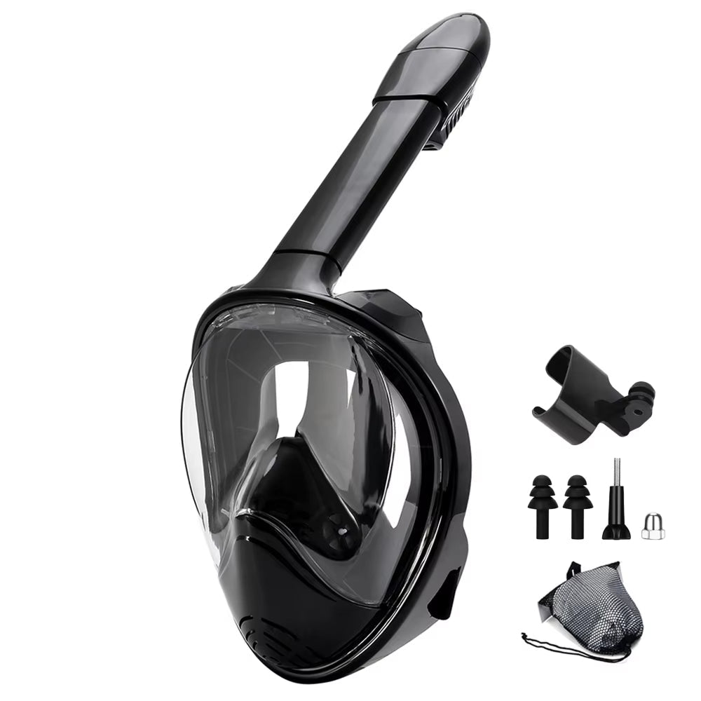 Full Face Snorkeling Mask with Anti-Fog Feature and Camera Attachment