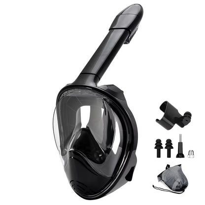 Full Face Snorkeling Mask with Anti-Fog Feature and Camera Attachment