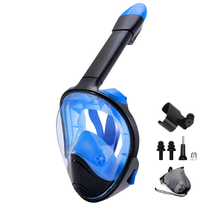 Full Face Snorkeling Mask with Anti-Fog Feature and Camera Attachment