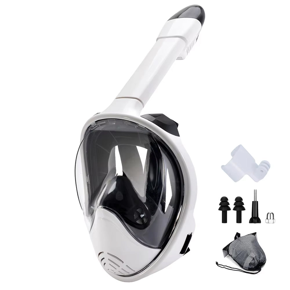 Full Face Snorkeling Mask with Anti-Fog Feature and Camera Attachment