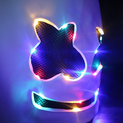 Illuminated DJ Costume Set for Kids with LED Mask and Glow Graphic