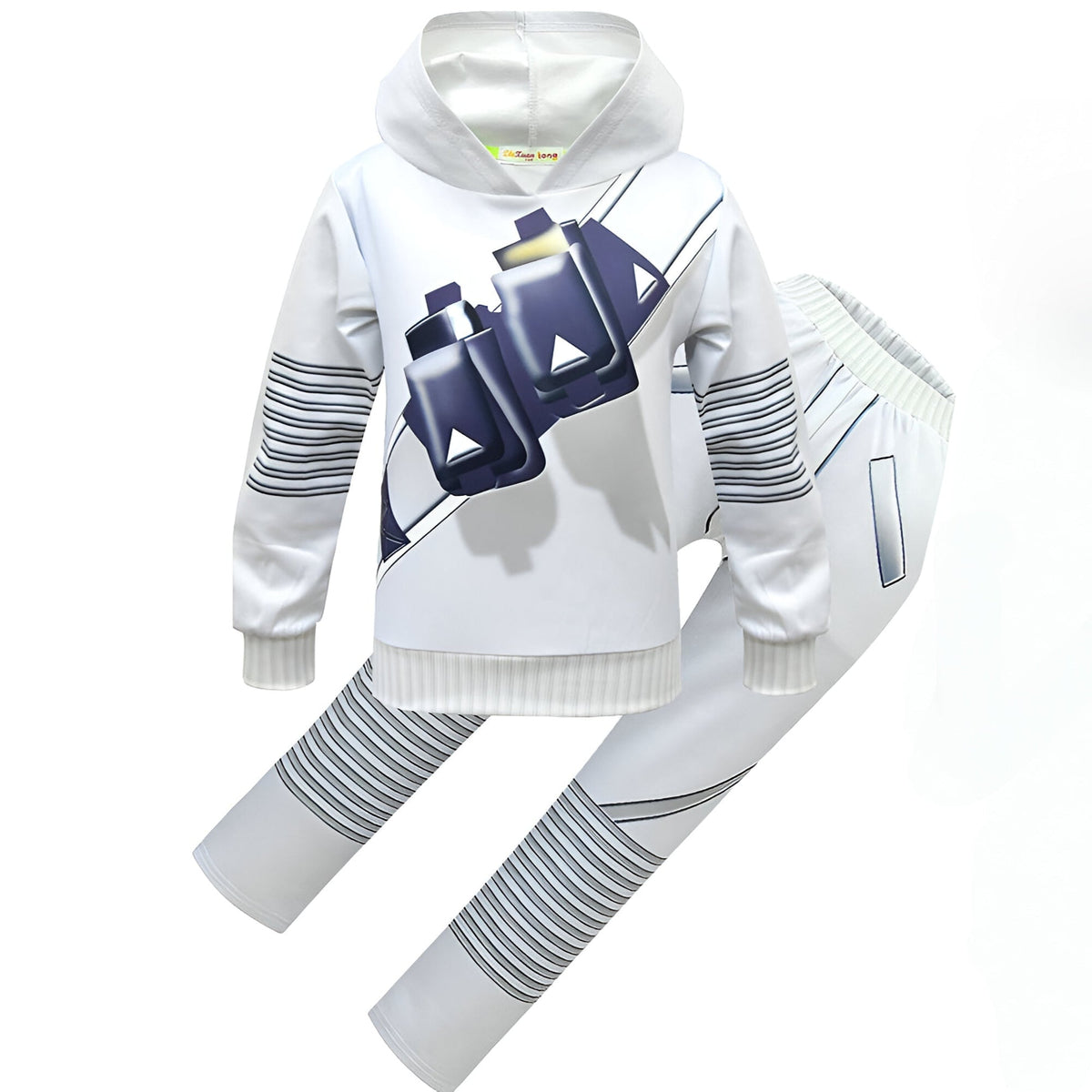 Illuminated DJ Costume Set for Kids with LED Mask and Glow Graphic