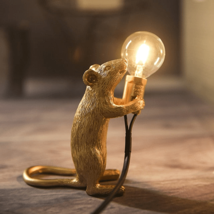 Original Designer Mouse Lamp for Tabletop or Shelf – Doctor Mousey