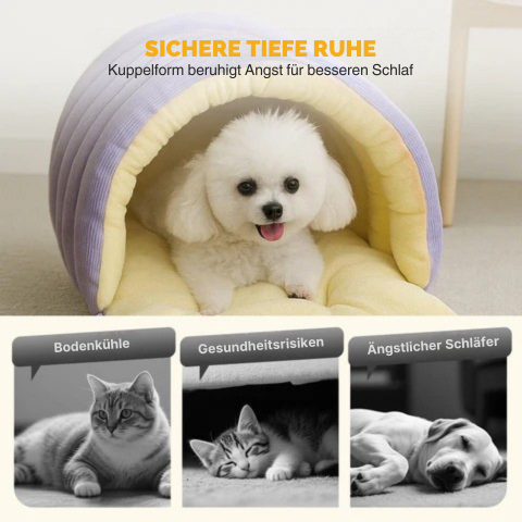 Plush Fleece Pet Retreat with Cozy Hood Design