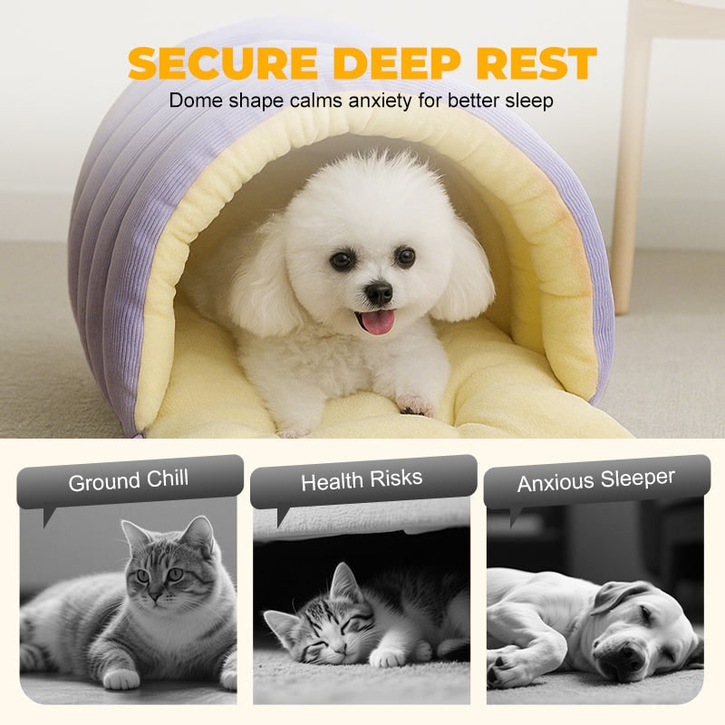 Plush Fleece Pet Retreat with Cozy Hood Design
