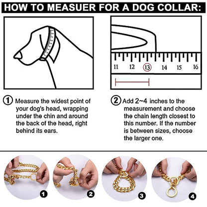 Heavy-Duty Dog Collar Chain with Durable Link Design for Any Breed