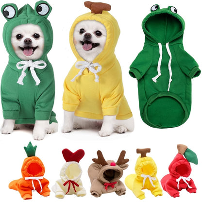 Charming Fleece Hoodie for Small Dogs with Fun Hood Details