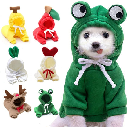 Charming Fleece Hoodie for Small Dogs with Fun Hood Details