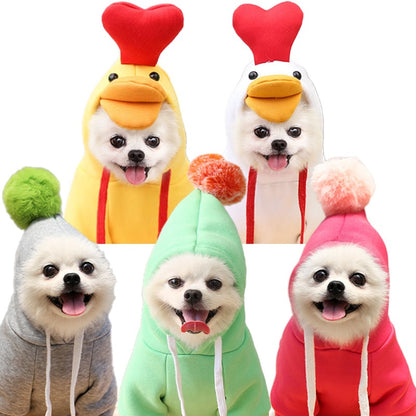 Charming Fleece Hoodie for Small Dogs with Fun Hood Details