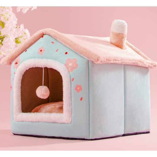 Plush Indoor Pet Retreat with Removable Cushion