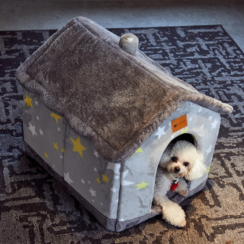 Plush Indoor Pet Retreat with Removable Cushion
