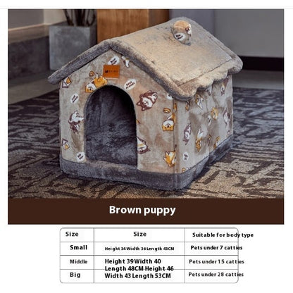 Plush Indoor Pet Retreat with Removable Cushion