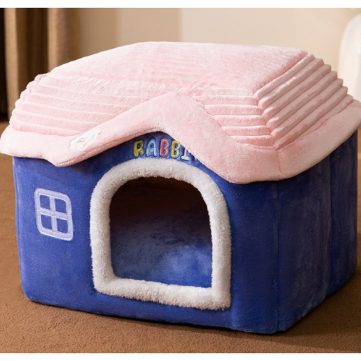 Plush Indoor Pet Retreat with Removable Cushion