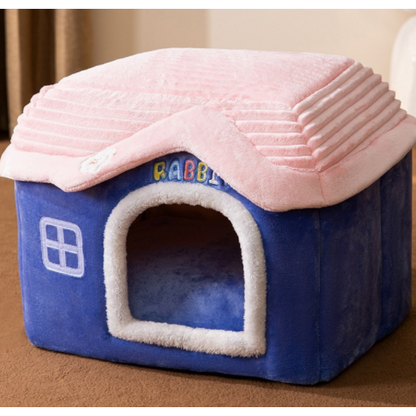 Plush Indoor Pet Retreat with Removable Cushion