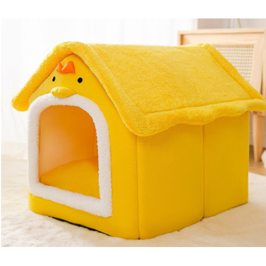 Plush Indoor Pet Retreat with Removable Cushion