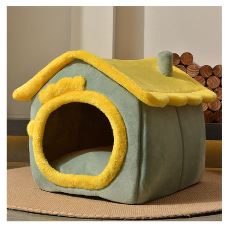 Plush Indoor Pet Retreat with Removable Cushion