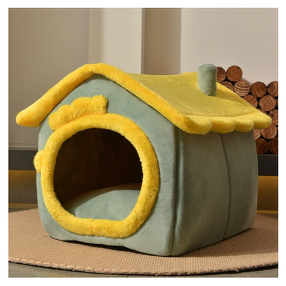 Plush Indoor Pet Retreat with Removable Cushion