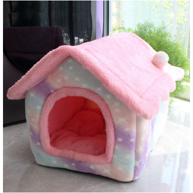 Plush Indoor Pet Retreat with Removable Cushion