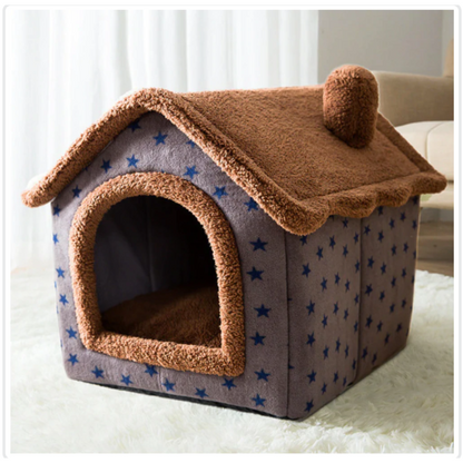 Plush Indoor Pet Retreat with Removable Cushion