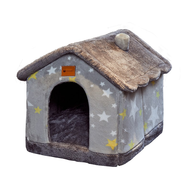 Plush Indoor Pet Retreat with Removable Cushion