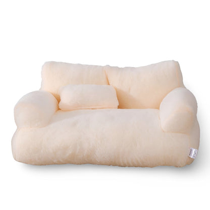 Cozy Retreat Pet Sofa with Comfort Pillow and Supportive Arms