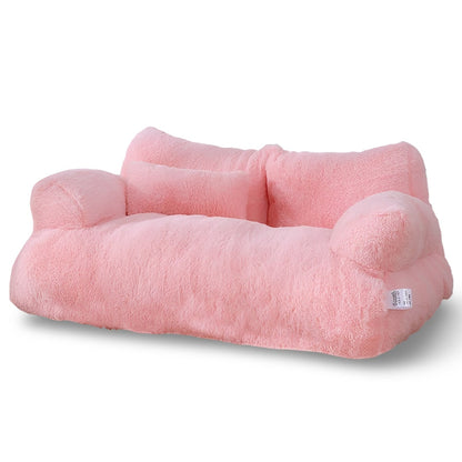Cozy Retreat Pet Sofa with Comfort Pillow and Supportive Arms