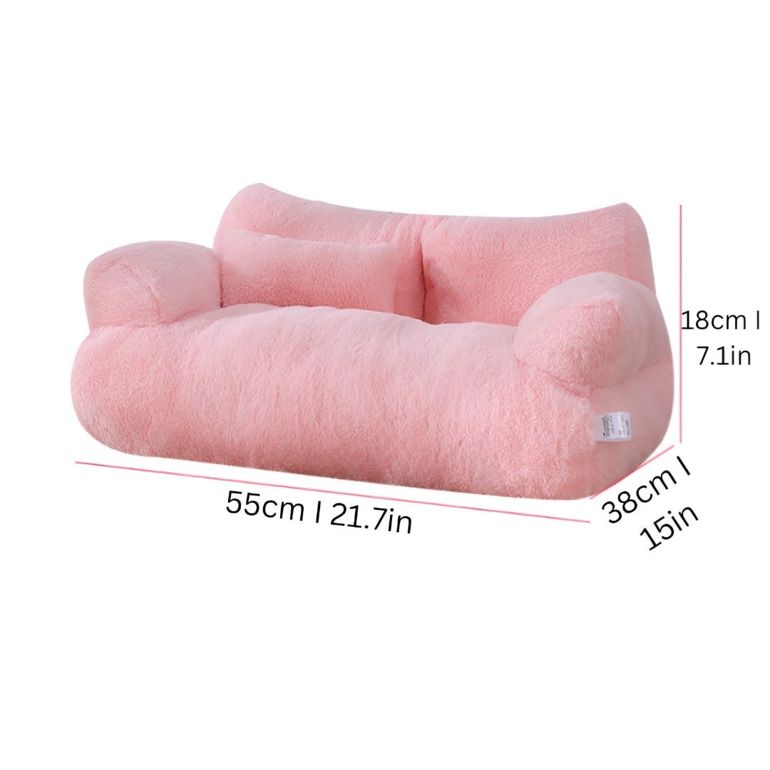 Cozy Retreat Pet Sofa with Comfort Pillow and Supportive Arms