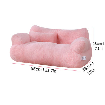 Cozy Retreat Pet Sofa with Comfort Pillow and Supportive Arms