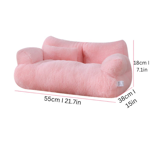 Cozy Retreat Pet Sofa with Comfort Pillow and Supportive Arms