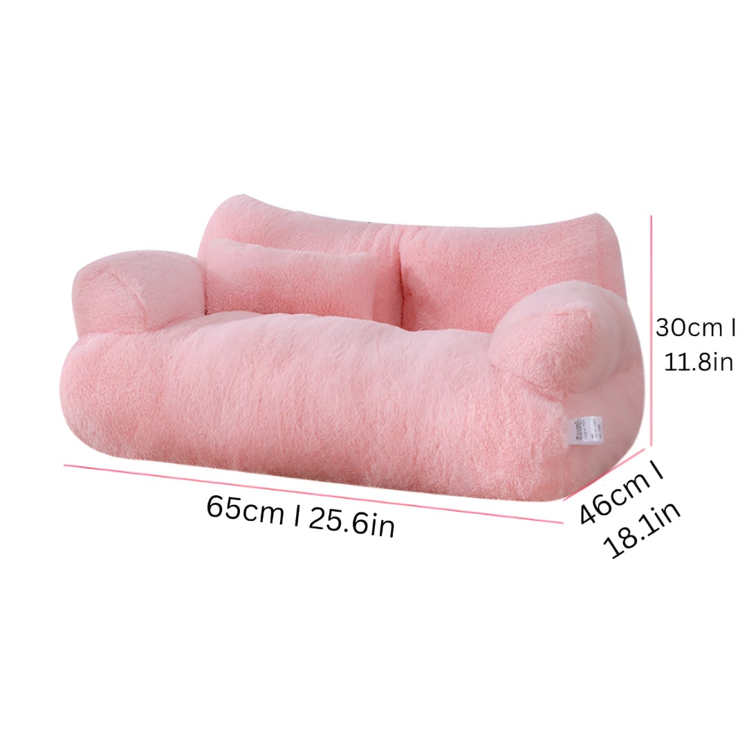 Cozy Retreat Pet Sofa with Comfort Pillow and Supportive Arms