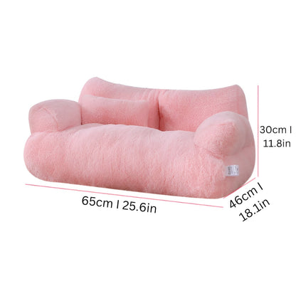 Cozy Retreat Pet Sofa with Comfort Pillow and Supportive Arms