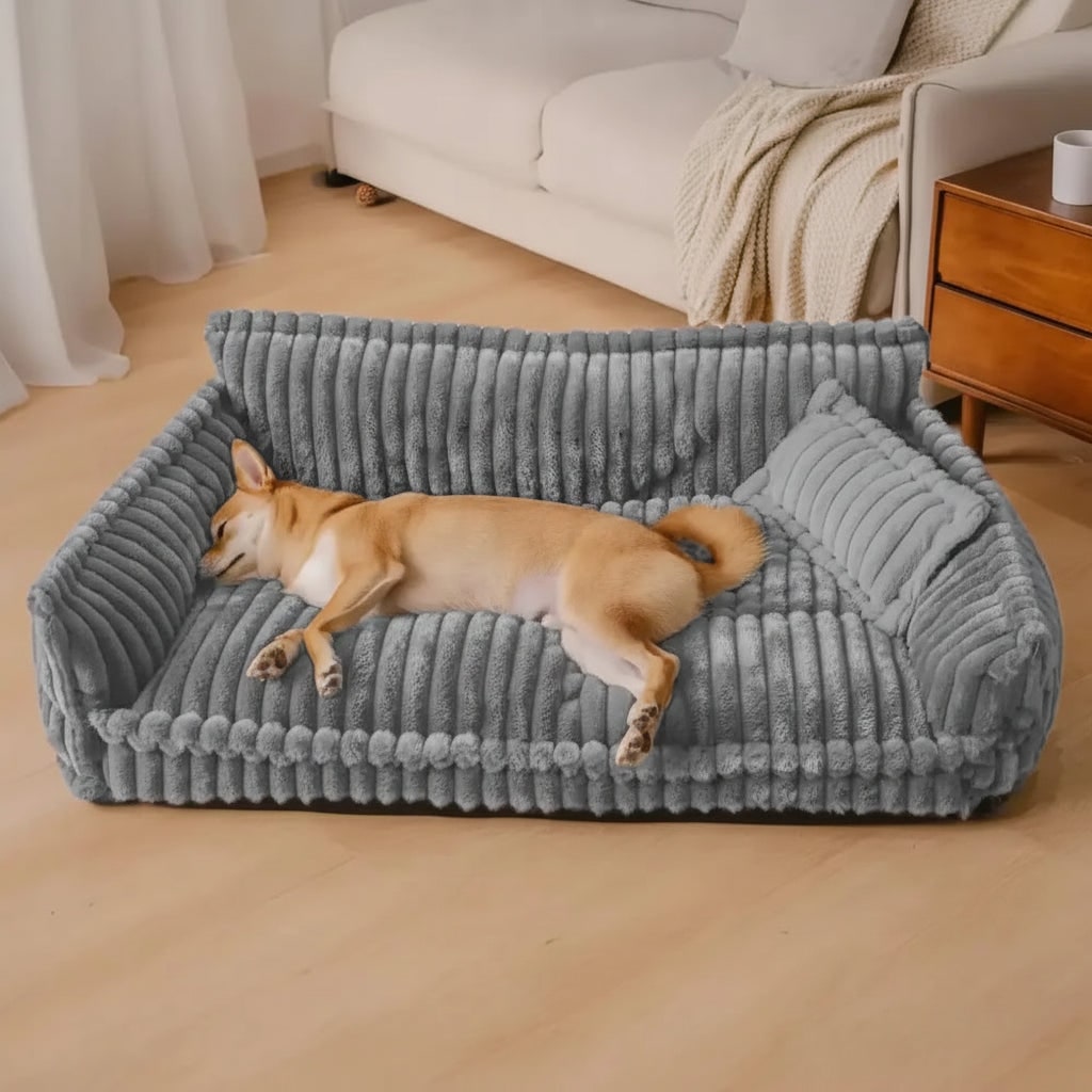 Comfortable Orthopedic Dog Couch with Supportive Bolsters