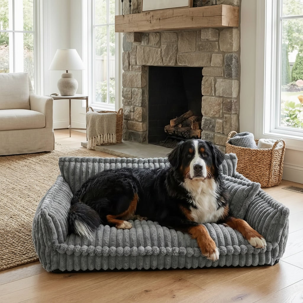 Comfortable Orthopedic Dog Couch with Supportive Bolsters