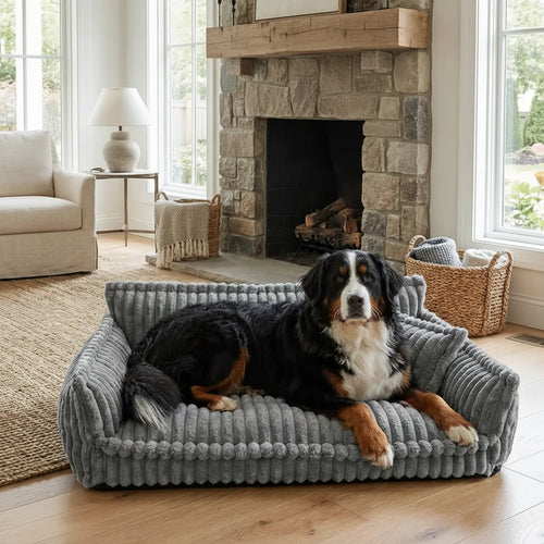 Comfortable Orthopedic Dog Couch with Supportive Bolsters