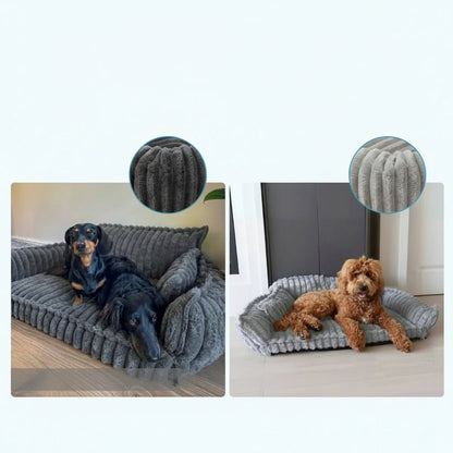 Comfortable Orthopedic Dog Couch with Supportive Bolsters