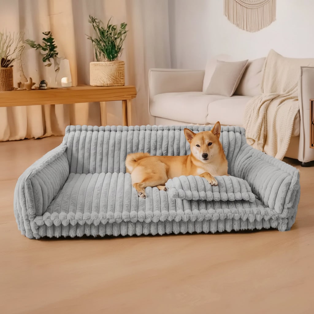 Comfortable Orthopedic Dog Couch with Supportive Bolsters
