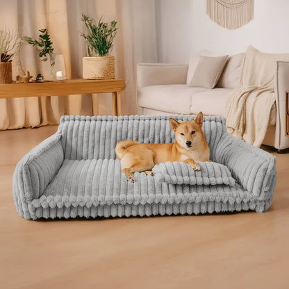 Comfortable Orthopedic Dog Couch with Supportive Bolsters
