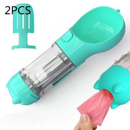 All-in-One Pet Hydration Bottle with Bowl & Waste Bag Holder