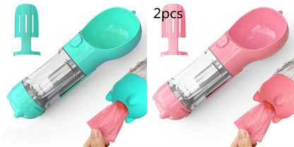 All-in-One Pet Hydration Bottle with Bowl & Waste Bag Holder