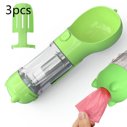 All-in-One Pet Hydration Bottle with Bowl & Waste Bag Holder