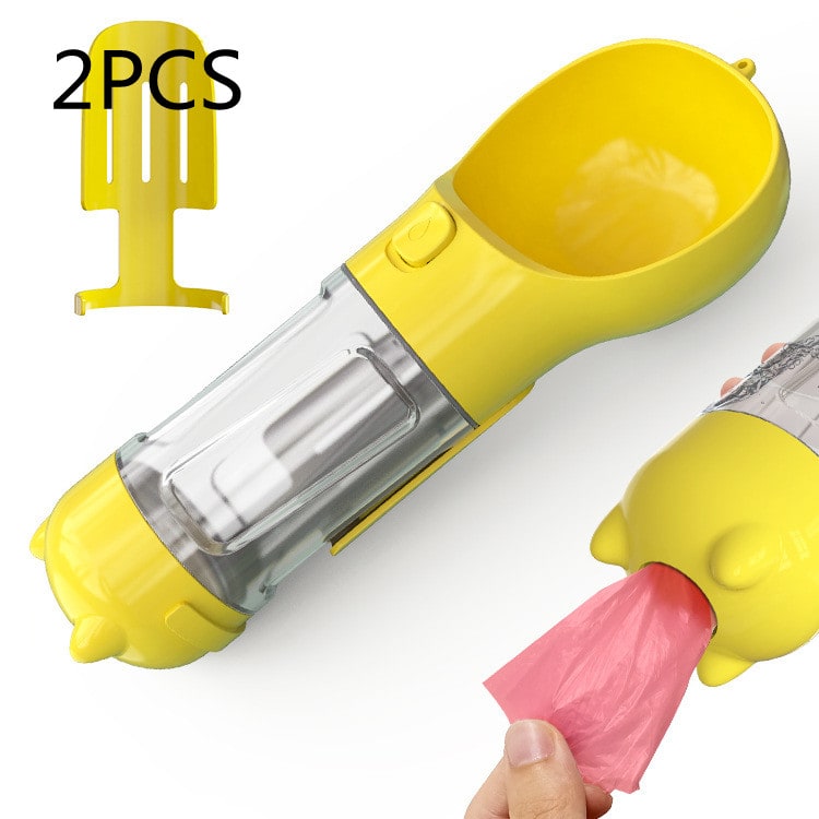 All-in-One Pet Hydration Bottle with Bowl & Waste Bag Holder