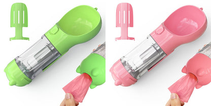 All-in-One Pet Hydration Bottle with Bowl & Waste Bag Holder