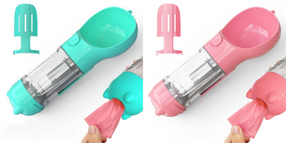 All-in-One Pet Hydration Bottle with Bowl & Waste Bag Holder