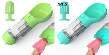 All-in-One Pet Hydration Bottle with Bowl & Waste Bag Holder